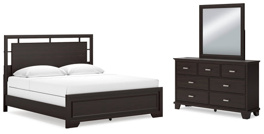 Covetown King Panel Bedroom Set with Dresser and Mirror