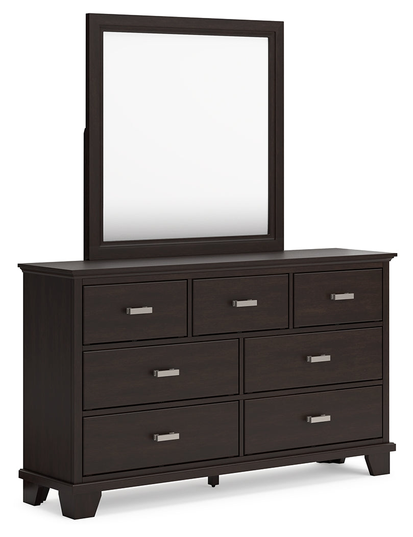 Covetown Twin Panel Bedroom Set with Dresser and Mirror