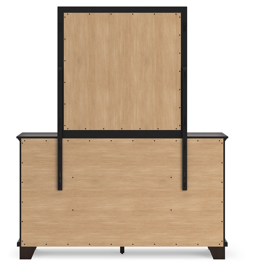 Covetown Dark Brown Dresser and Mirror