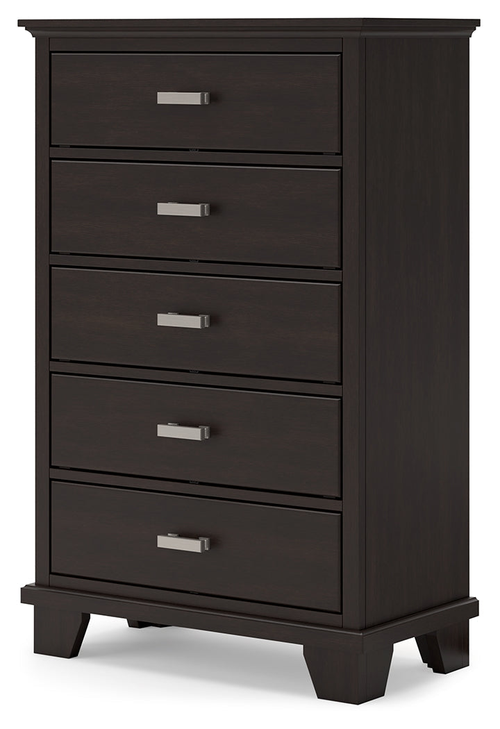 Covetown Dark Brown Chest of Drawers