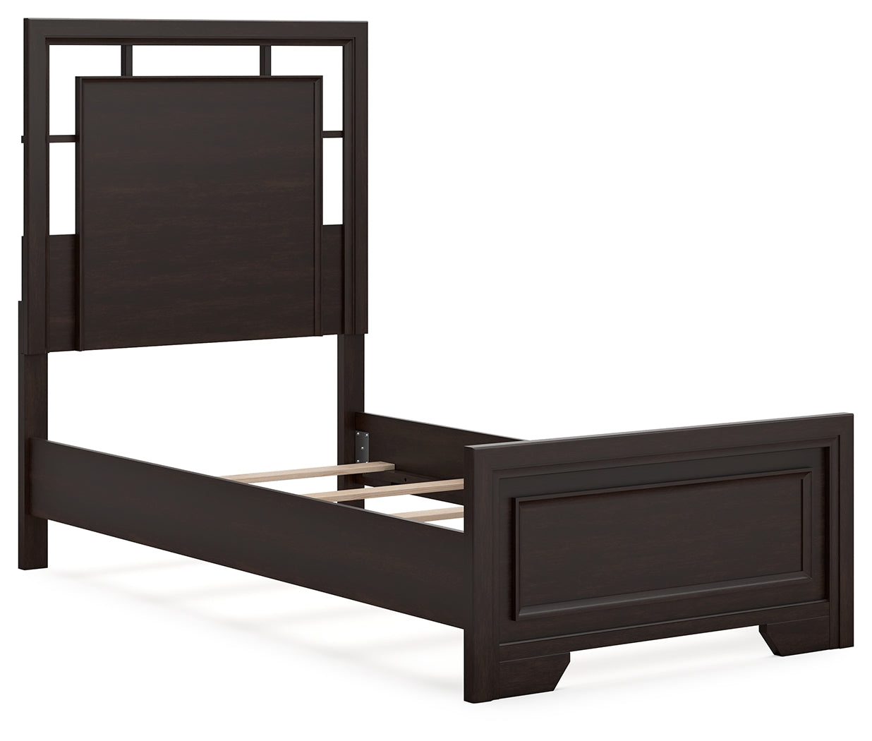 Covetown Dark Brown Twin Panel Bed