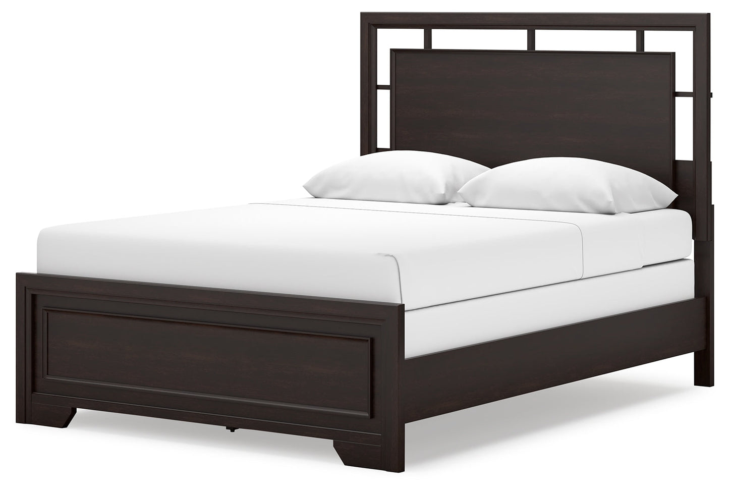 Covetown Dark Brown Queen Panel Bed