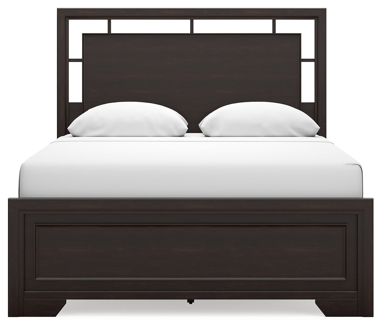 Covetown Dark Brown Queen Panel Bed