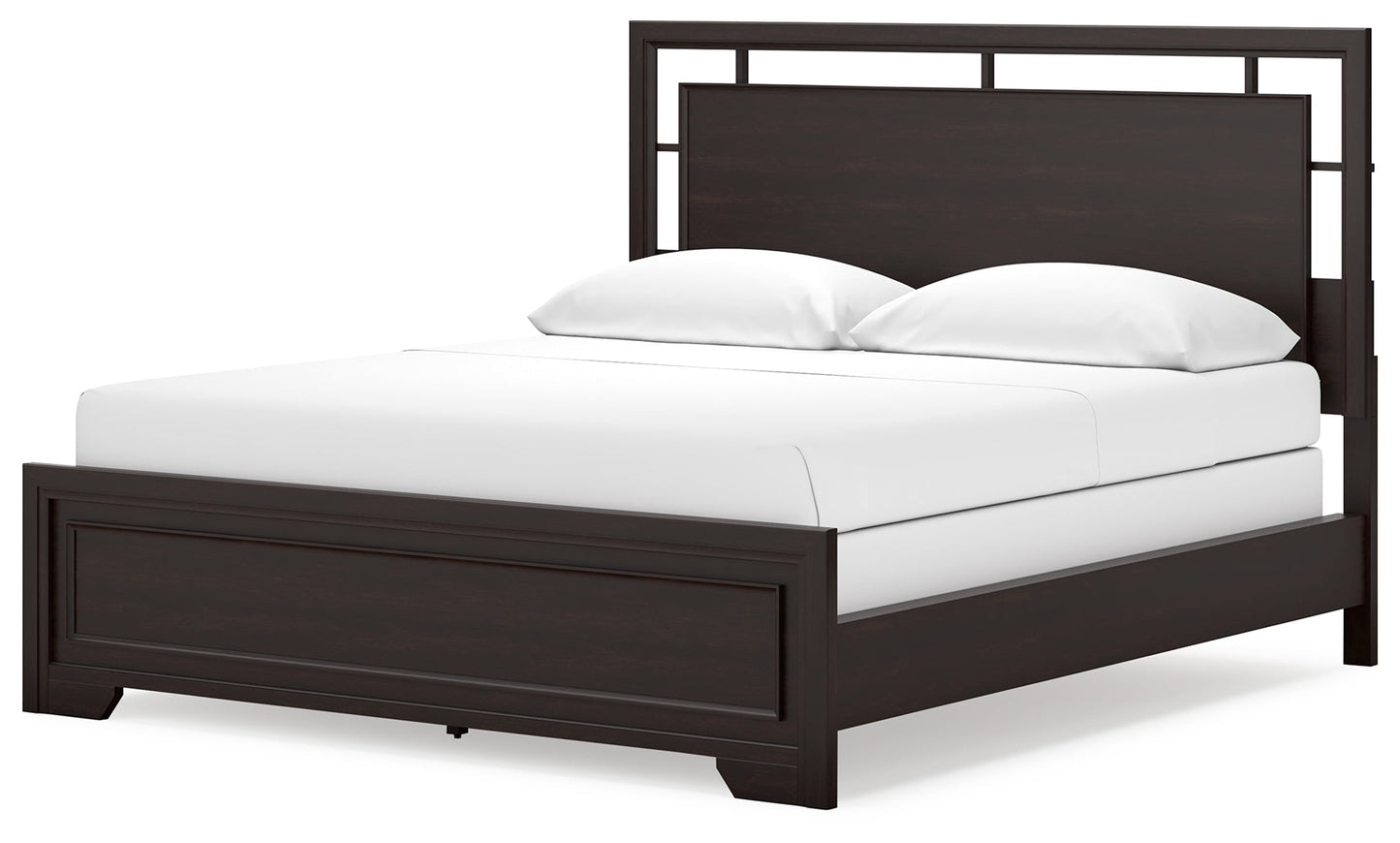 Covetown Dark Brown California King Panel Bed