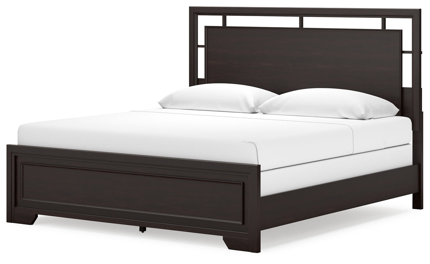 Covetown Dark Brown King Panel Bed