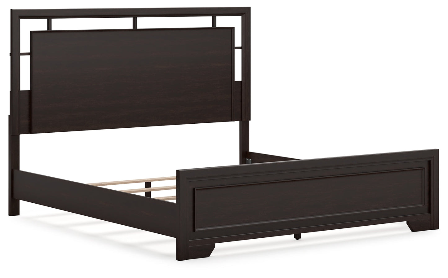 Covetown Dark Brown King Panel Bed