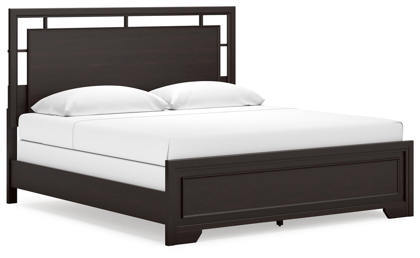 Covetown Dark Brown King Panel Bed