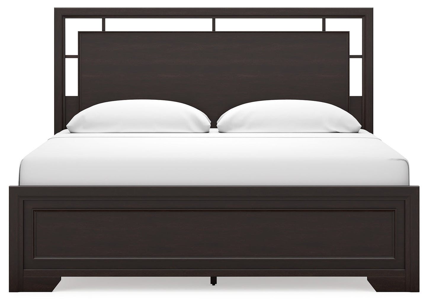 Covetown Dark Brown King Panel Bed