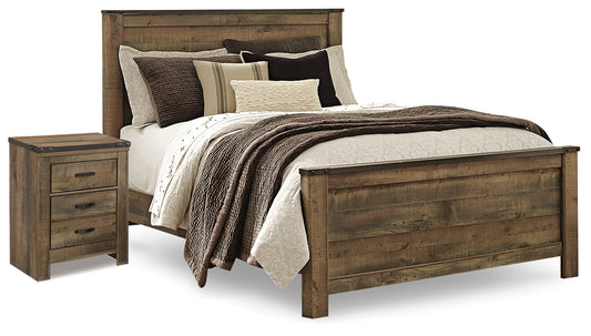 Trinell Brown Queen Panel Bedroom Set with Nightstand