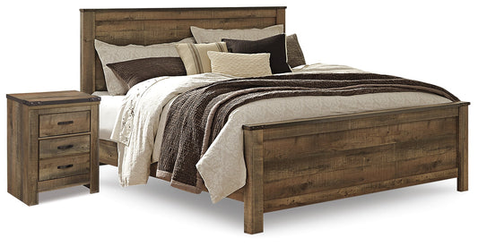 Trinell Brown King Panel Bedroom Set with Nightstand