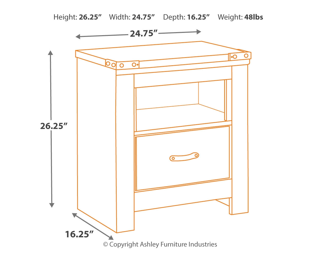 Trinell Brown Full Panel Bedroom Set with Dresser, Mirror and Nightstand