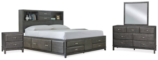 Caitbrook California King Storage Bedroom Set with Dresser, Mirror and Chest