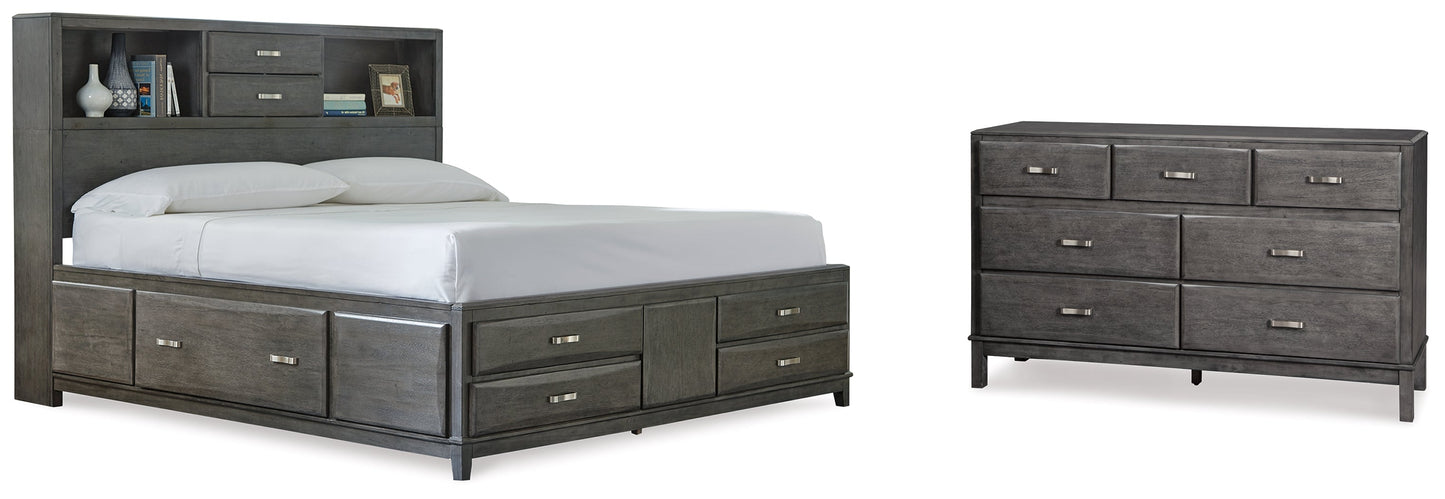 Caitbrook Gray Queen Storage Bedroom Set with Dresser