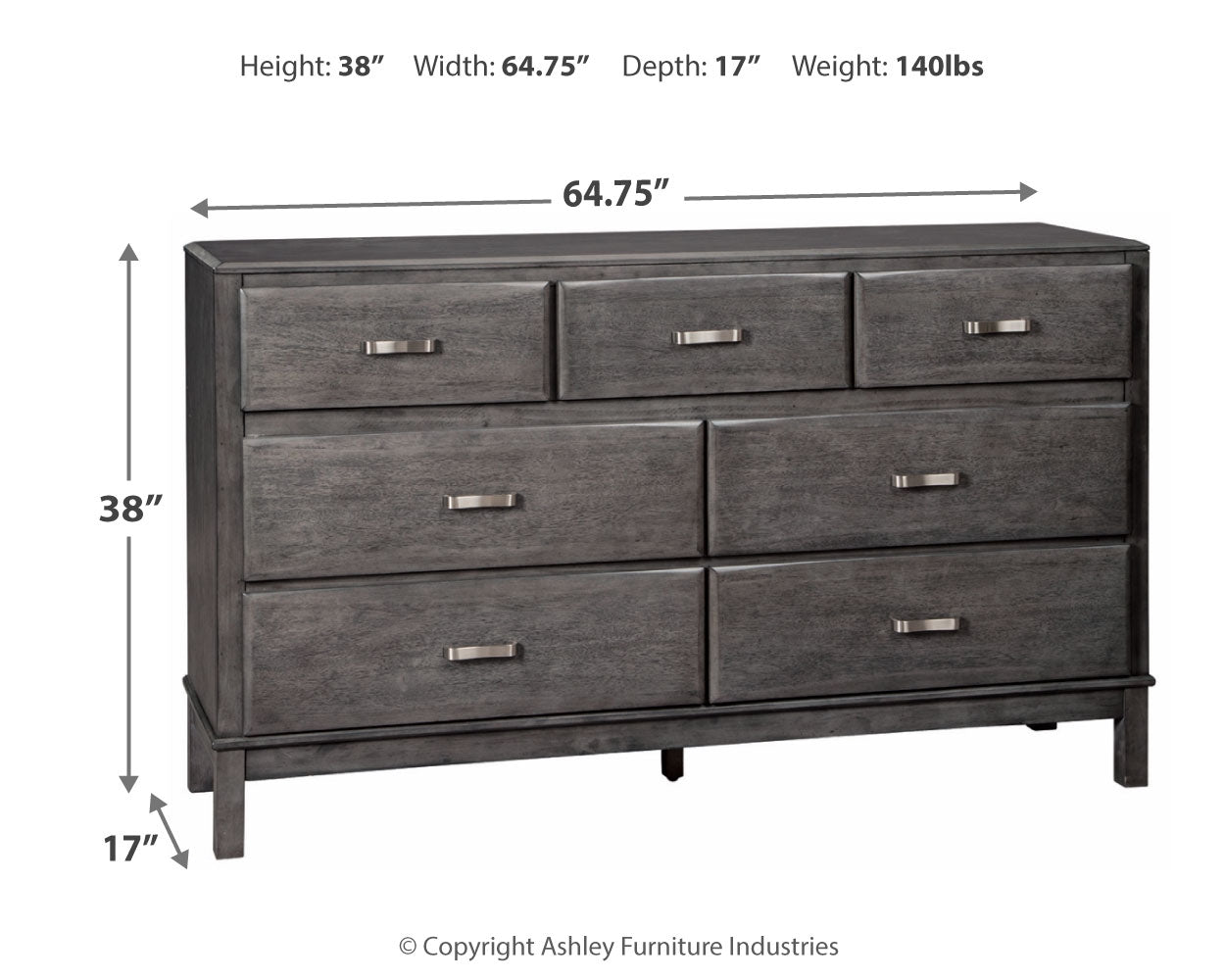 Caitbrook Gray King Storage Bedroom Set with Dresser and Nightstand