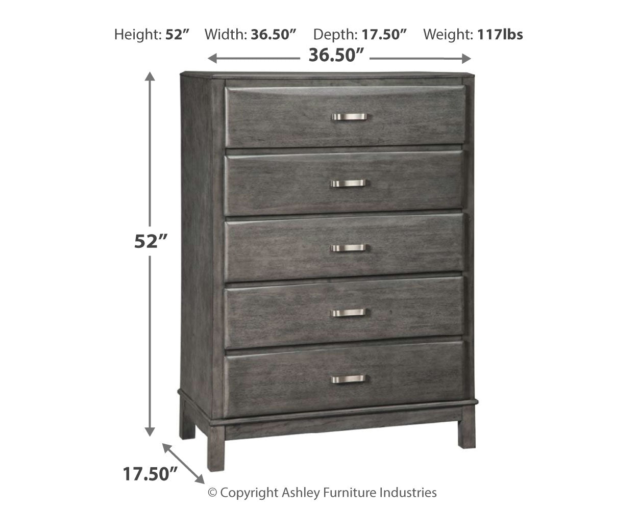 Caitbrook Gray Full Storage Bedroom Set with Chest