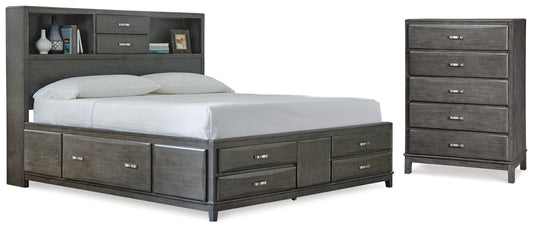 Caitbrook Gray Queen Storage Bedroom Set with Chest