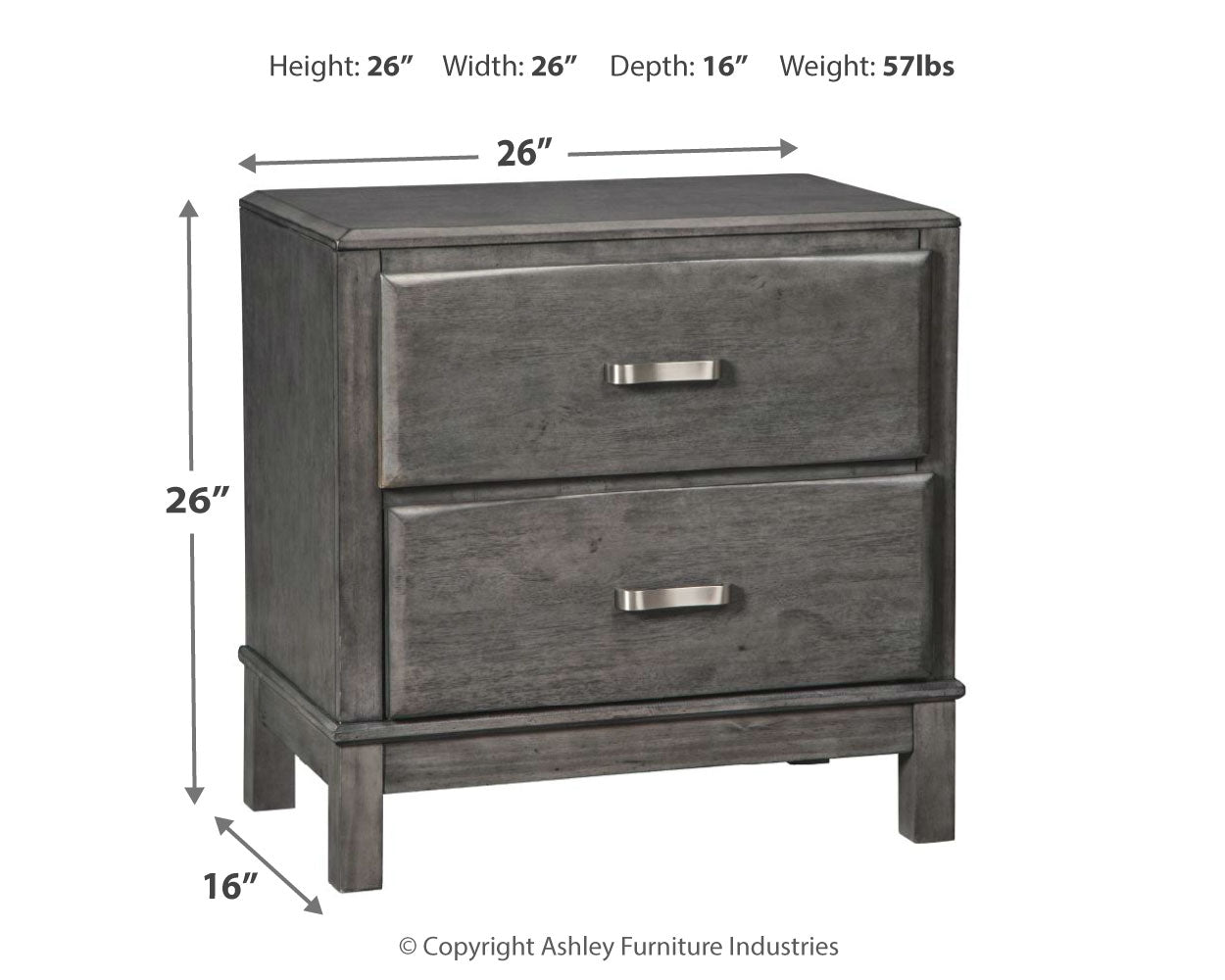 Caitbrook Gray Queen Storage Bedroom Set with Dresser, Mirror, Chest and 2 Nightstands