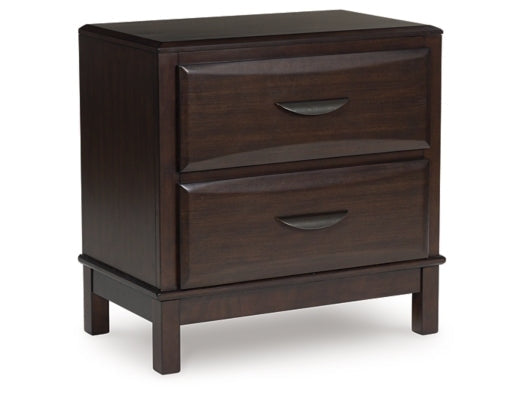 Vanmore Dark Brown Two Drawer Nightstand - Ornate Home