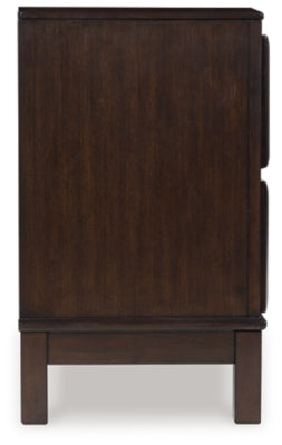 Vanmore Dark Brown Two Drawer Nightstand - Ornate Home