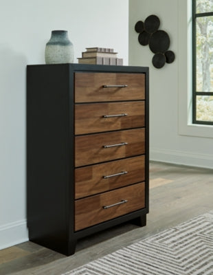 Kraeburn Brown/Black Five Drawer Chest - Ornate Home