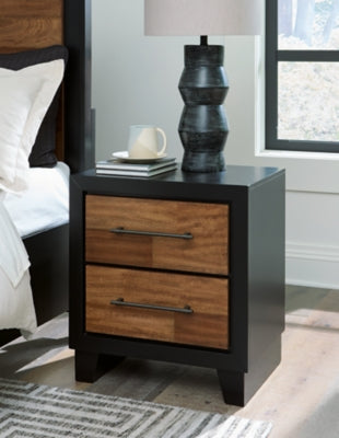 Kraeburn Brown/Black Two Drawer Nightstand - Ornate Home