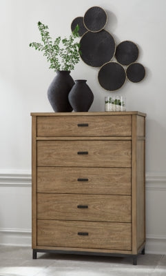 Tomtyn Light Brown Five Drawer Chest - Ornate Home