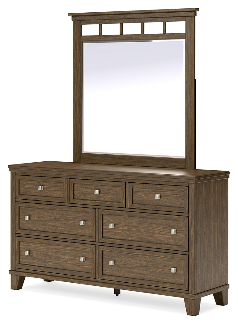 Shawbeck Dark Brown Dresser and Mirror