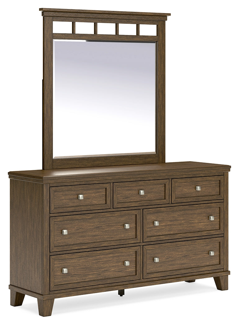 Shawbeck Dark Brown Dresser and Mirror