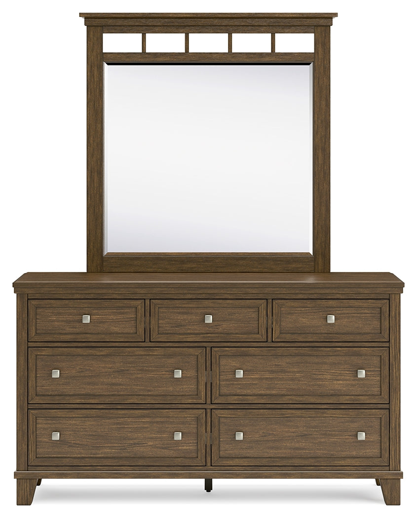 Shawbeck Dark Brown Dresser and Mirror