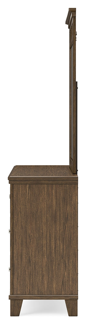 Shawbeck Dark Brown Dresser and Mirror