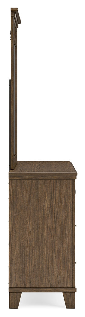 Shawbeck Dark Brown Dresser and Mirror