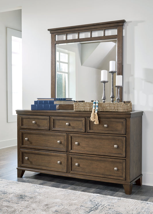 Shawbeck Dark Brown Dresser and Mirror