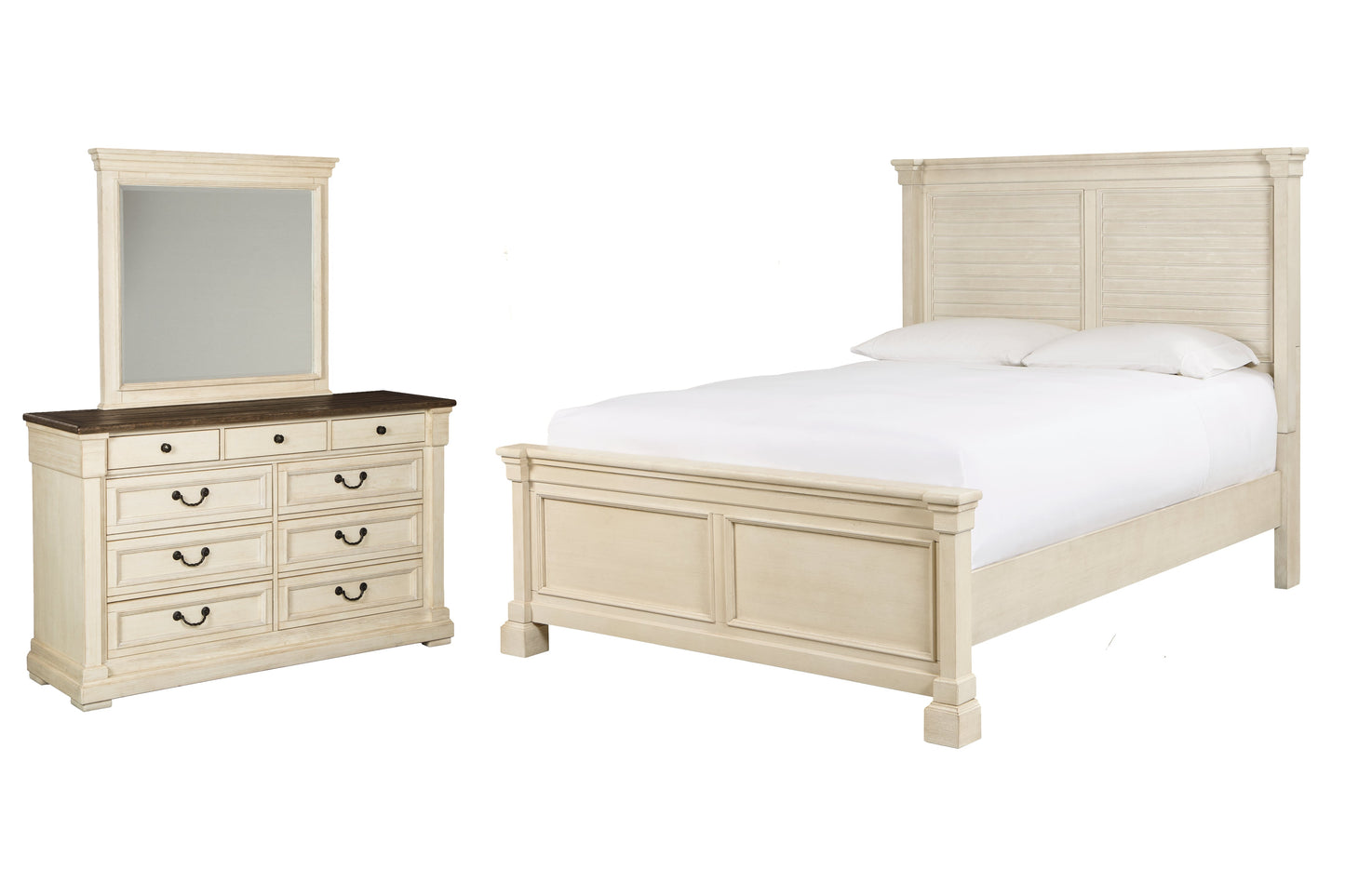 Bolanburg Queen Panel Bedroom Set with Dresser and Mirror