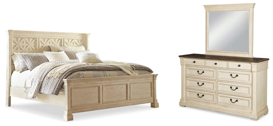 Bolanburg White King Panel Bedroom Set with Dresser and Mirror