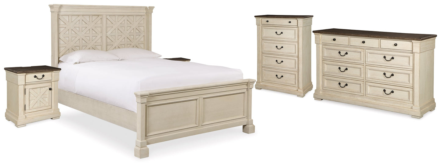 Bolanburg White Queen Panel Bedroom Set with Dresser, Chest and 2 Nightstands