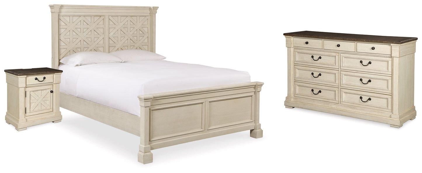 Bolanburg White Queen Panel Bedroom Set with Dresser and Nightstand