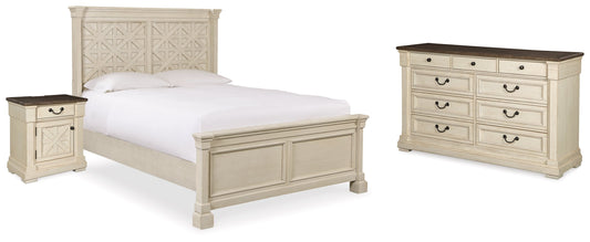 Bolanburg White Queen Panel Bedroom Set with Dresser and Nightstand