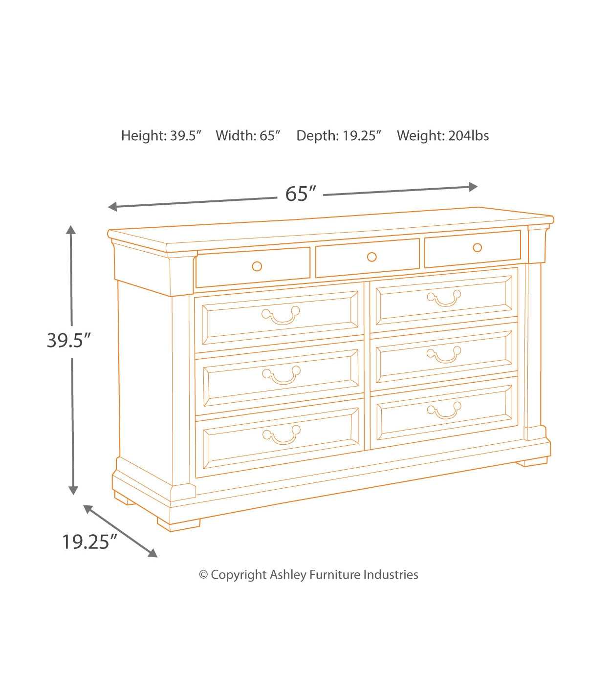 Bolanburg Weathered Oak & Antique White Dresser w/ 9 Drawers