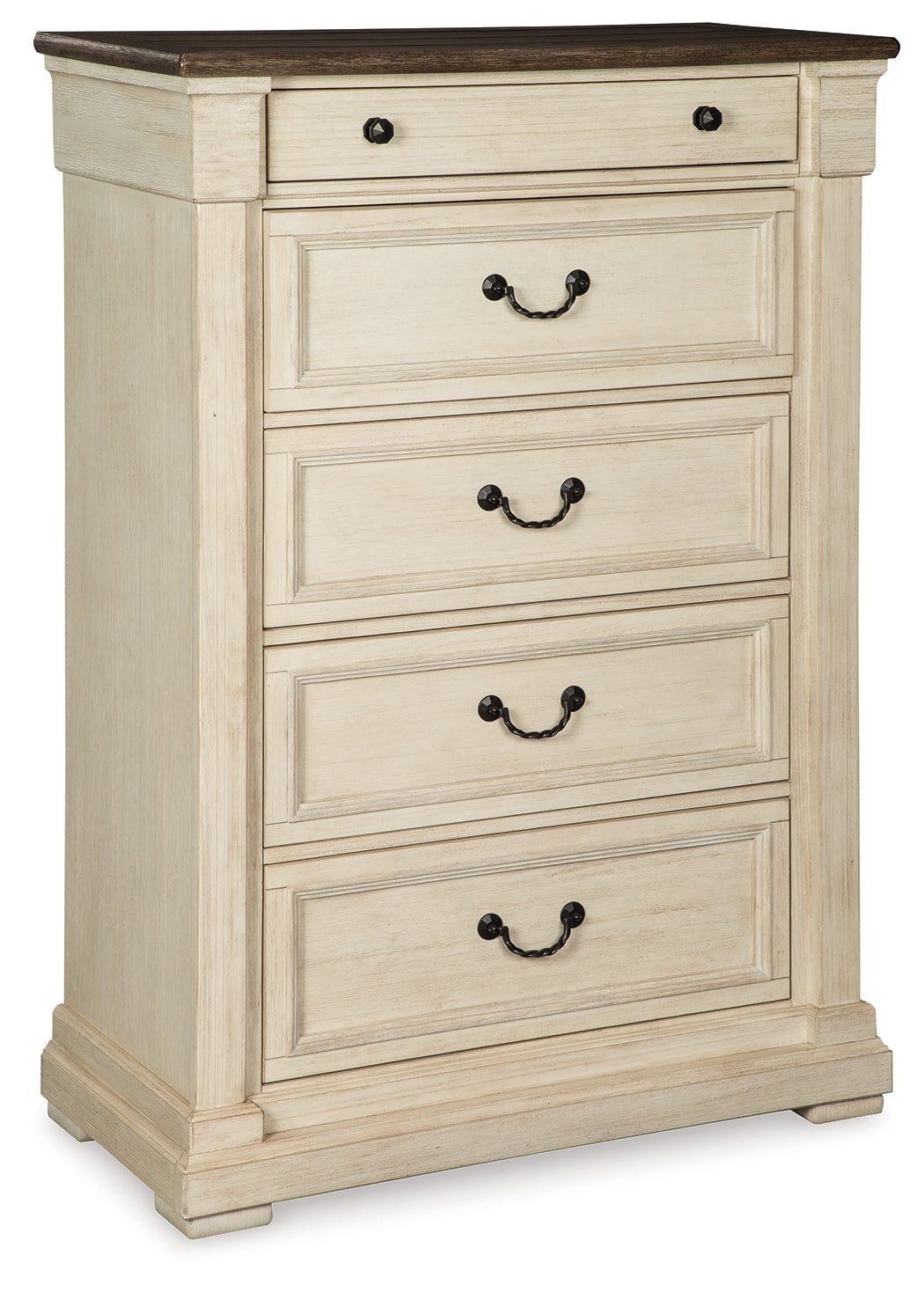 Bolanburg White California King Panel Bedroom Set with Dresser, Mirror and Chest