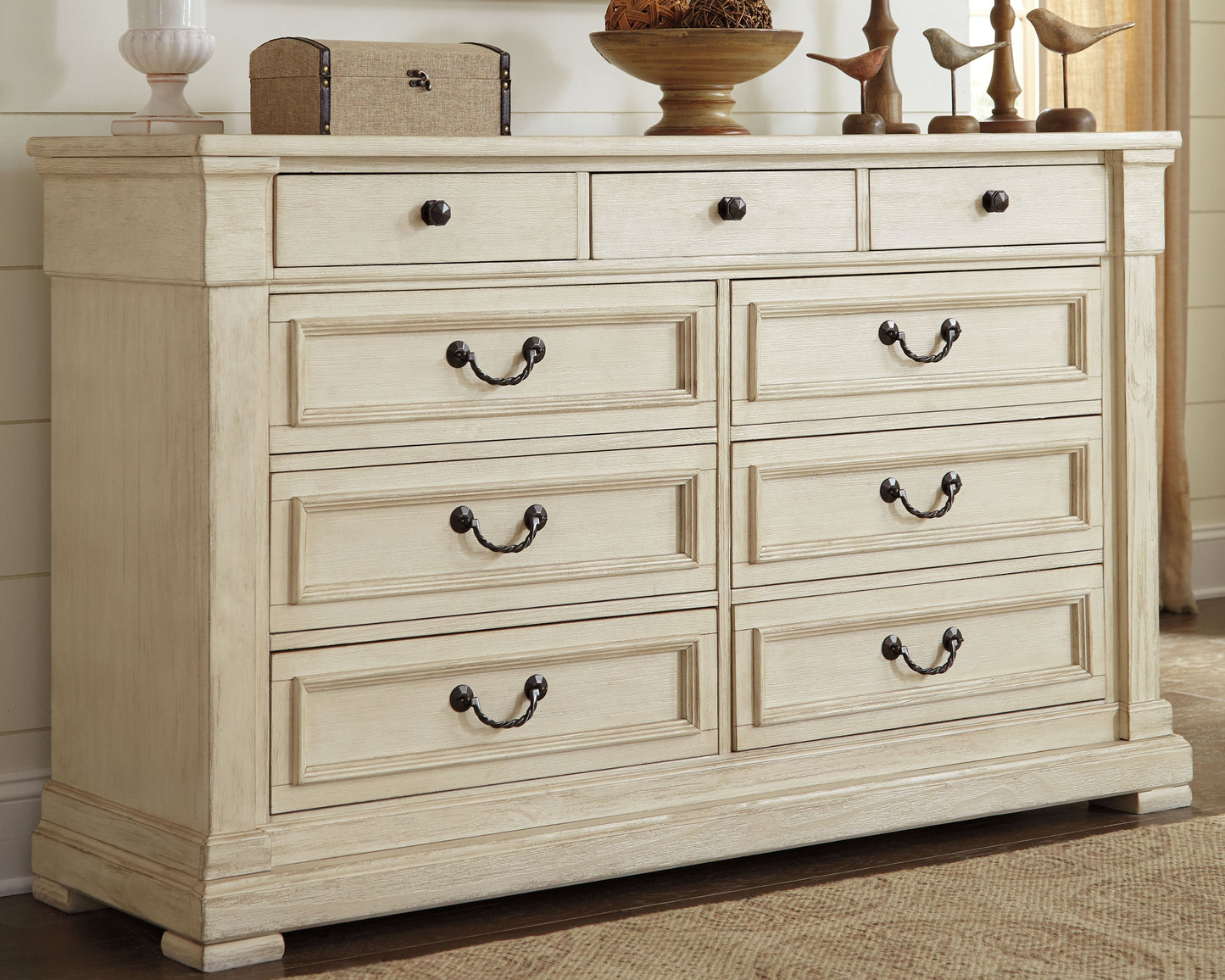 Realyn Two-tone Dresser and 2 Nightstands