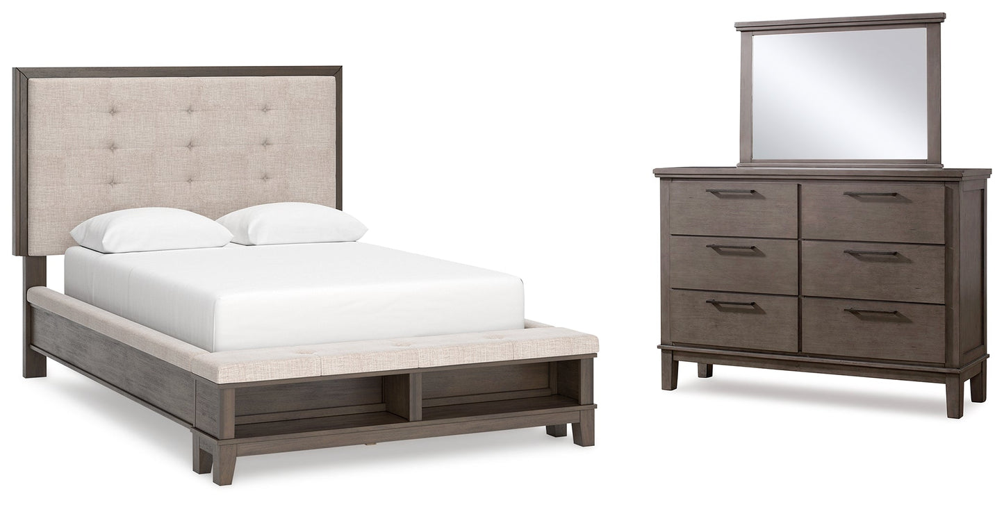 Hallanden Queen Panel Bedroom Set with Storage, Dresser and Mirror