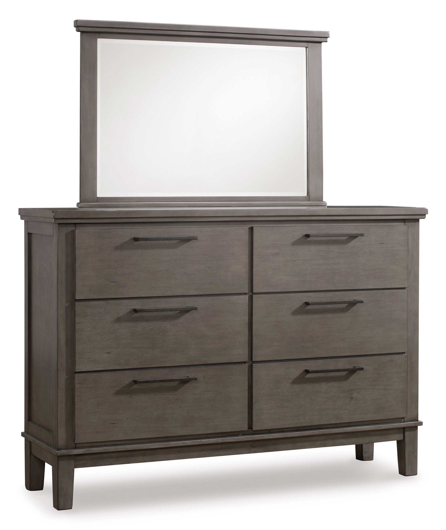 Hallanden Gray & Taupe Uph. Panel Bedroom Sets