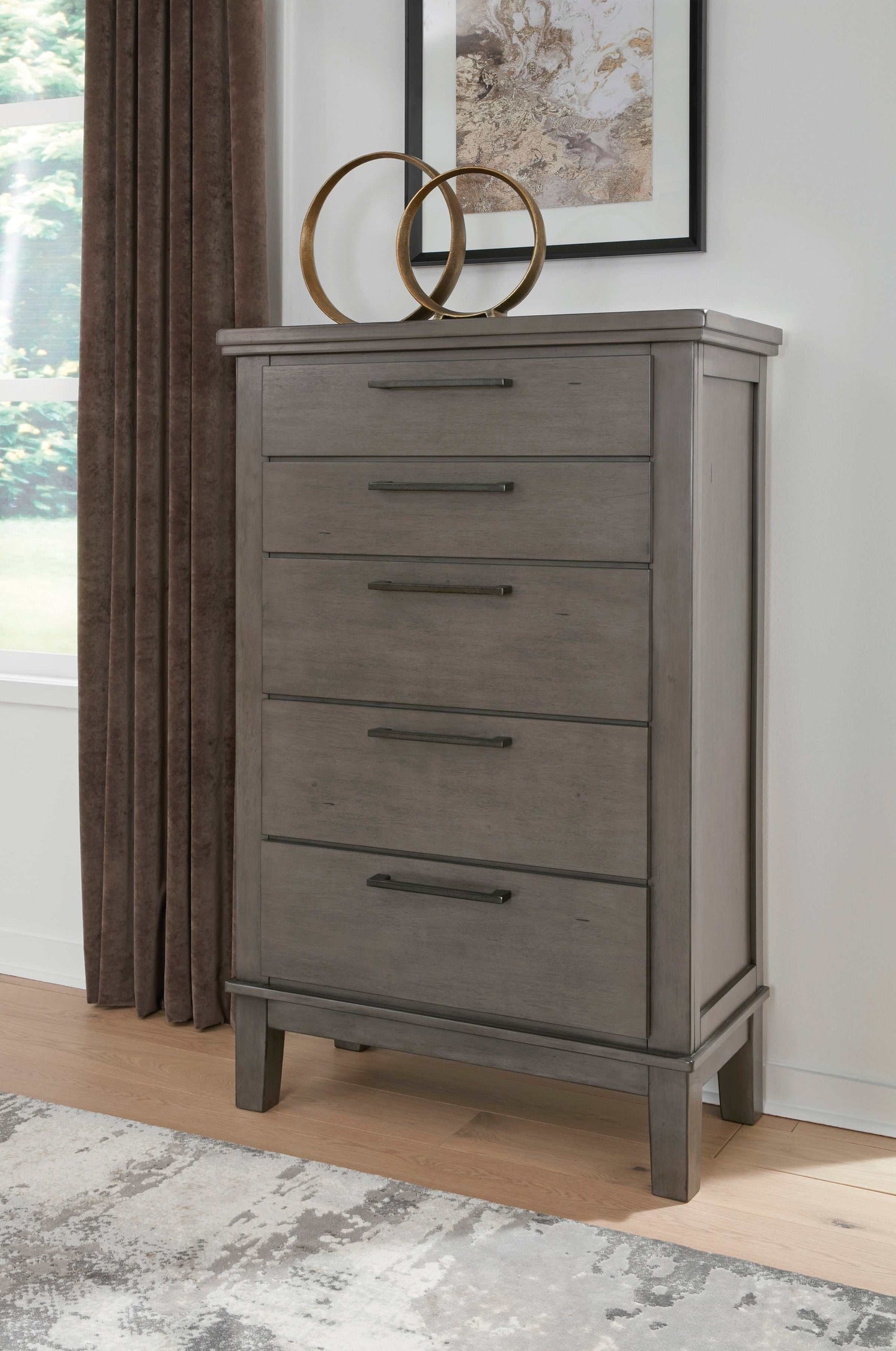 Hallanden Gray & Taupe Uph. Panel Bedroom Sets