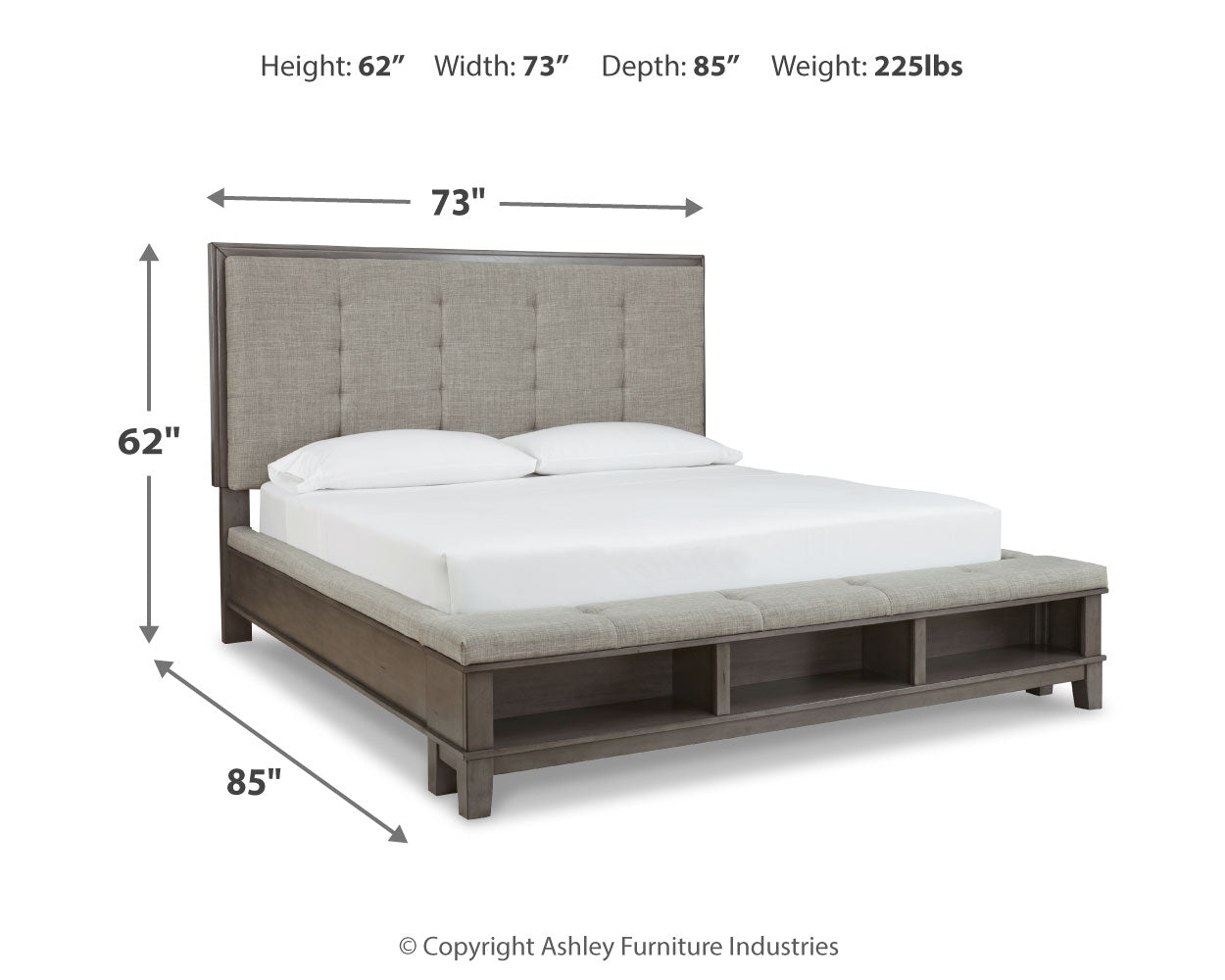 Hallanden Queen Panel Bedroom Set with Storage, Dresser and Mirror