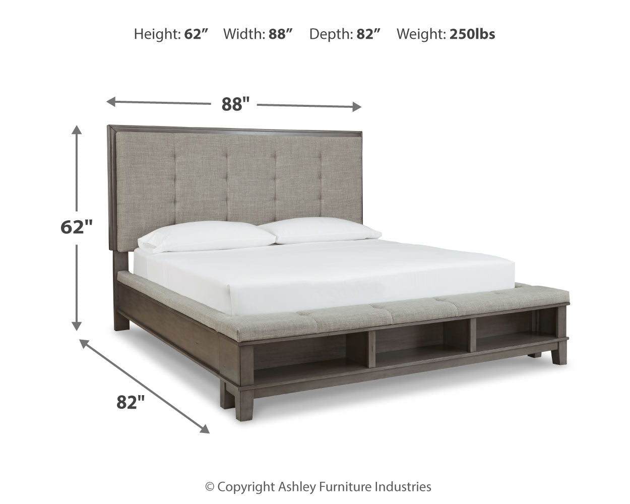 Hallanden King Panel Bedroom Set with Storage, Dresser and Mirror