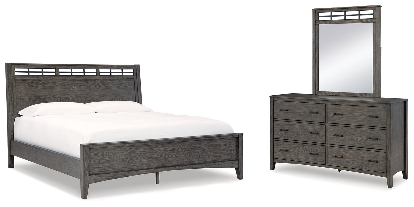 Montillan Queen Panel Bedroom Set with Dresser and Mirror