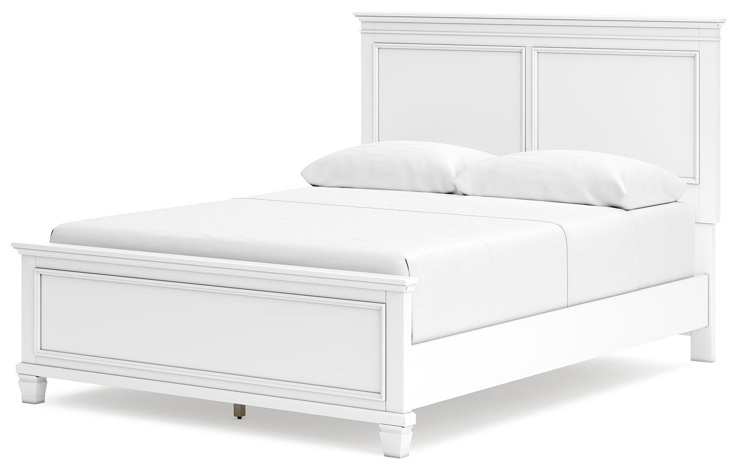 Fortman White Queen Panel Bedroom Set with Dresser, Mirror and Nightstand