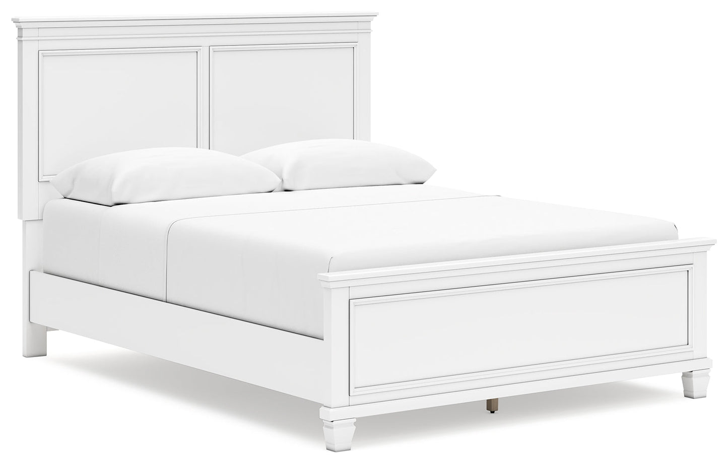 Fortman White Queen Panel Bedroom Set with Dresser, Mirror and Nightstand