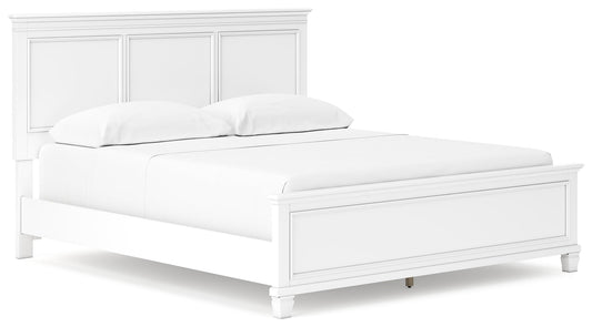 Fortman White California King Panel Bed