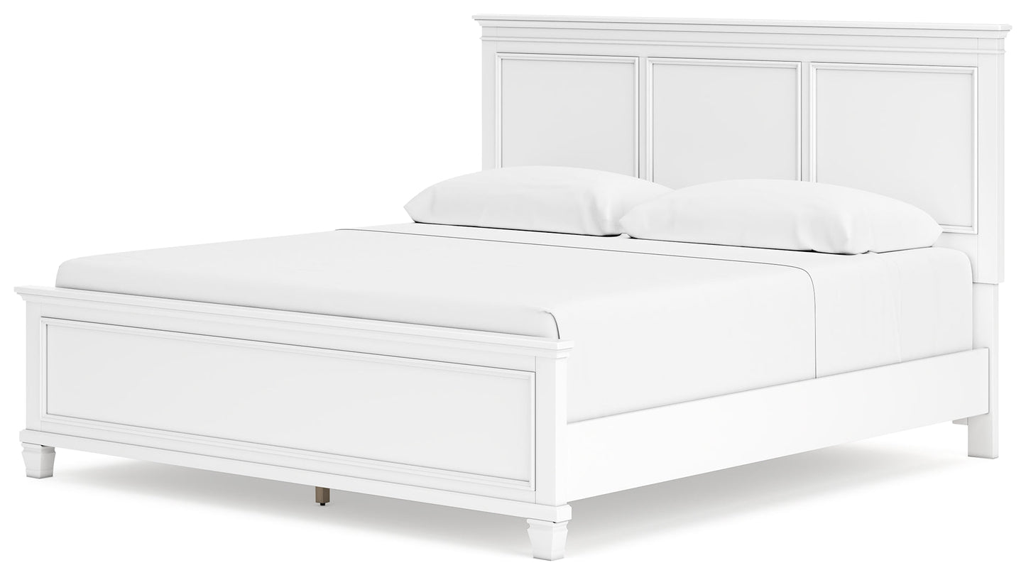 Fortman White King Panel Bed